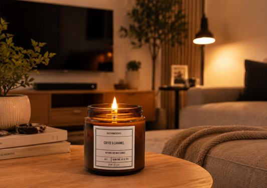 Coffee & Caramel Candle | Sweet Caramel Scent | Soy Wax | Handmade UK