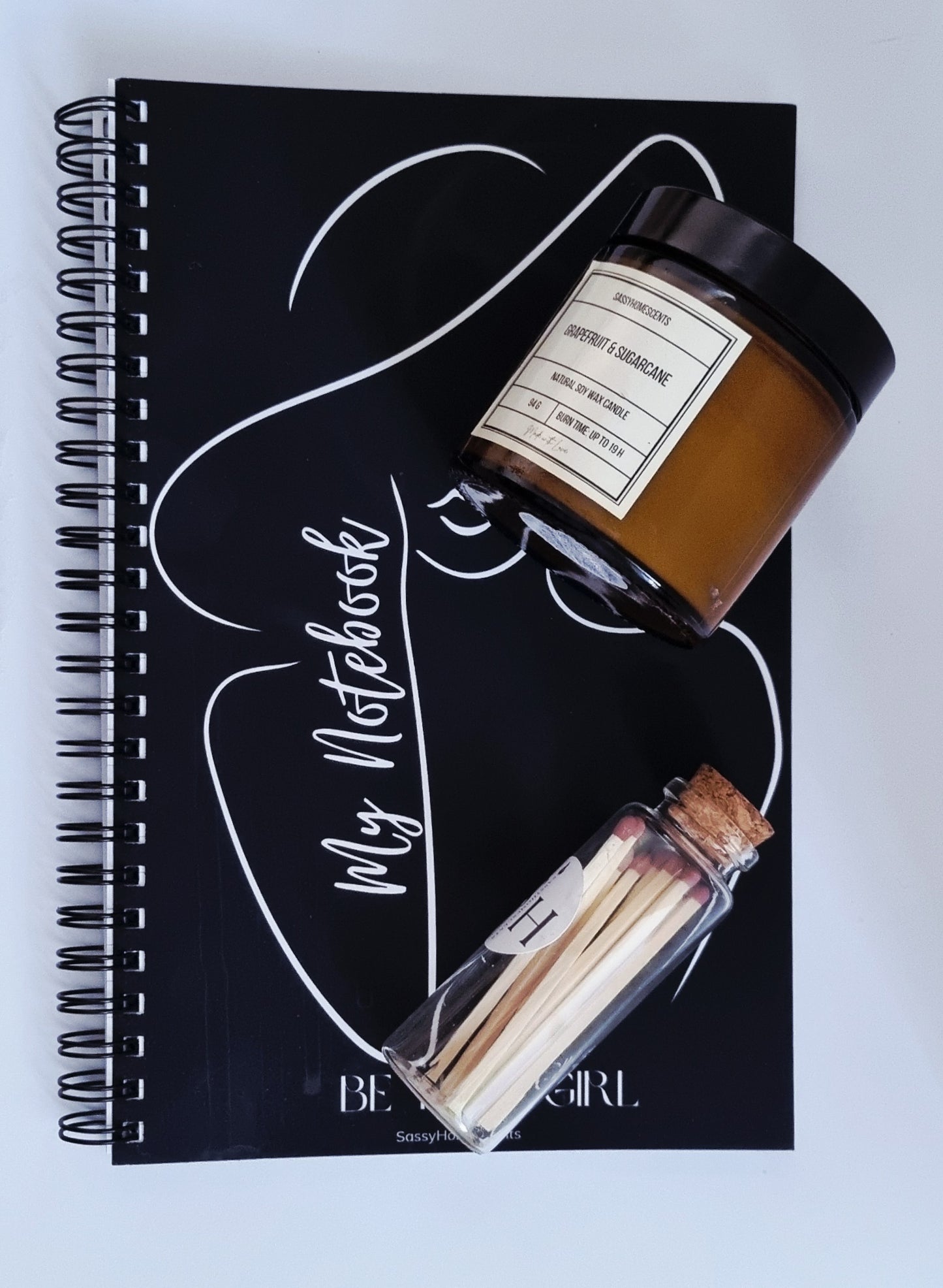 The perfect gifting bundle with notebook, candle and matches. Shop Now