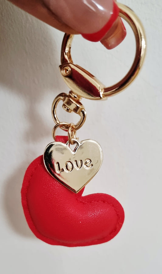 Stress-Relief Heart Keyring w/ love medallion I Bag Charm I Accessories