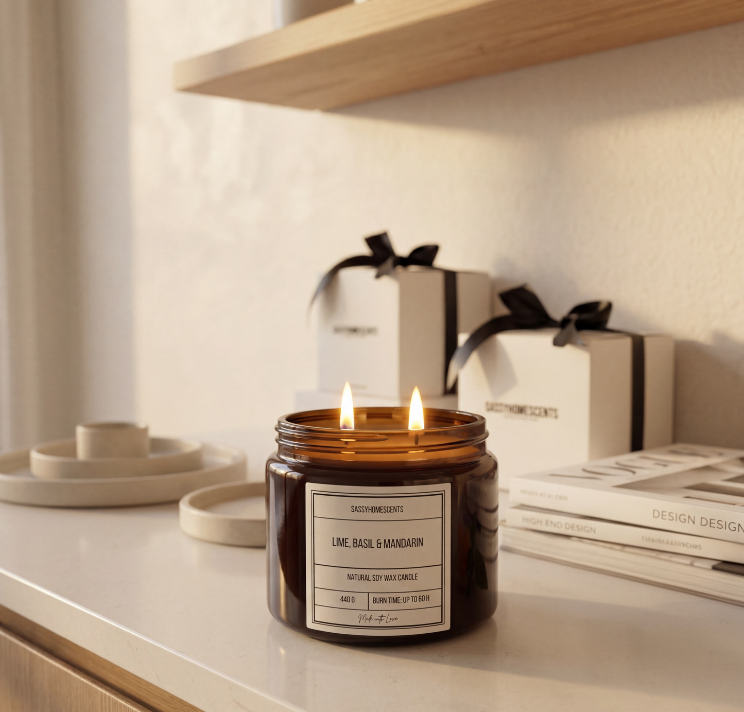 Lime, Basil & Mandarin Candle – Citrus Fresh Soy Wax | Handmade UK