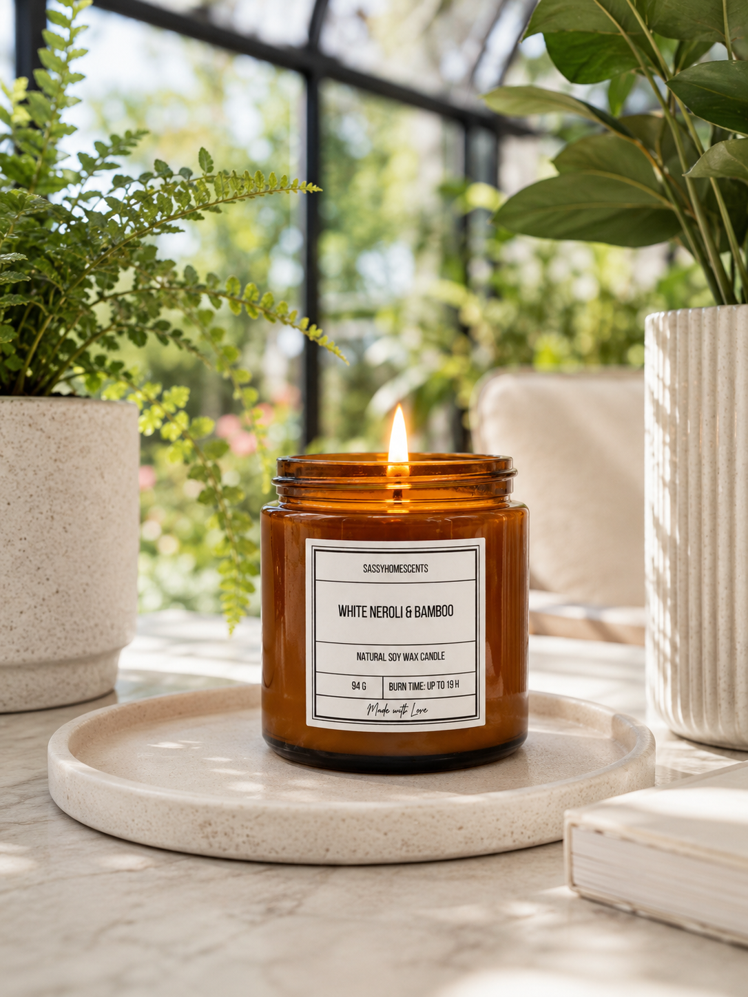 White Neroli & Bamboo Candle – Fresh | Soy Wax | Homemade UK