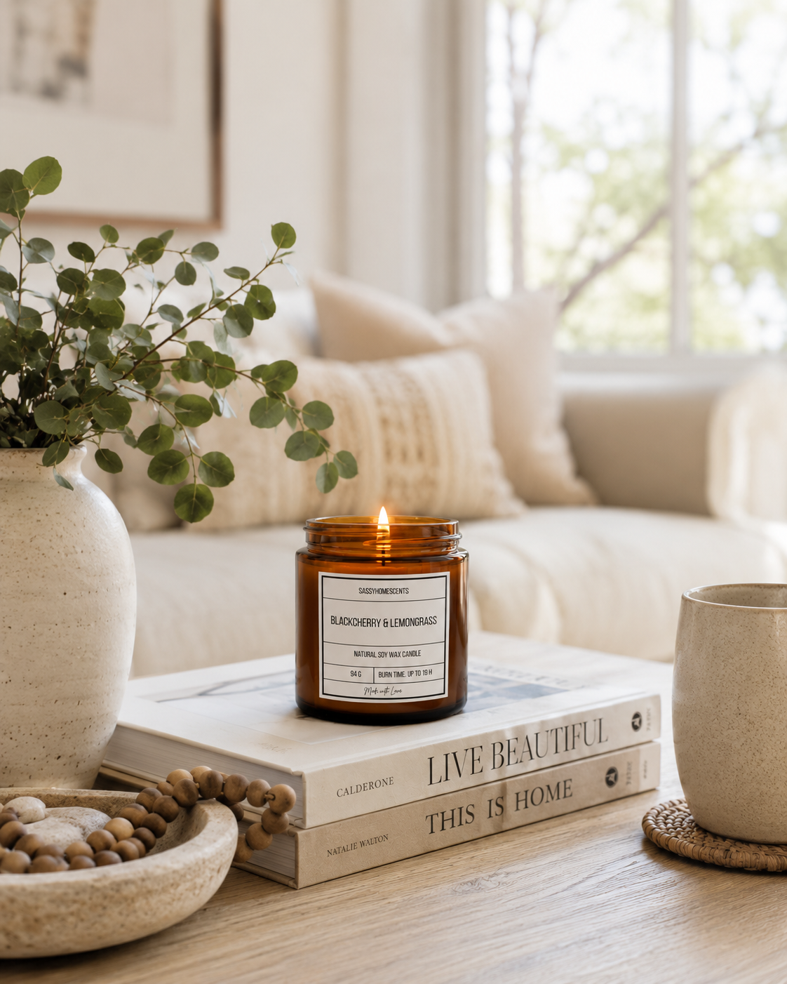 Black Cherry & Lemongrass Candle | Fruity Fresh | Soy Wax | UK Made