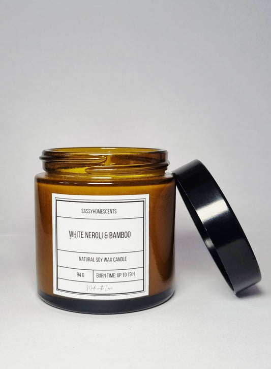 white neroli and bamboo luxury scented soy candle