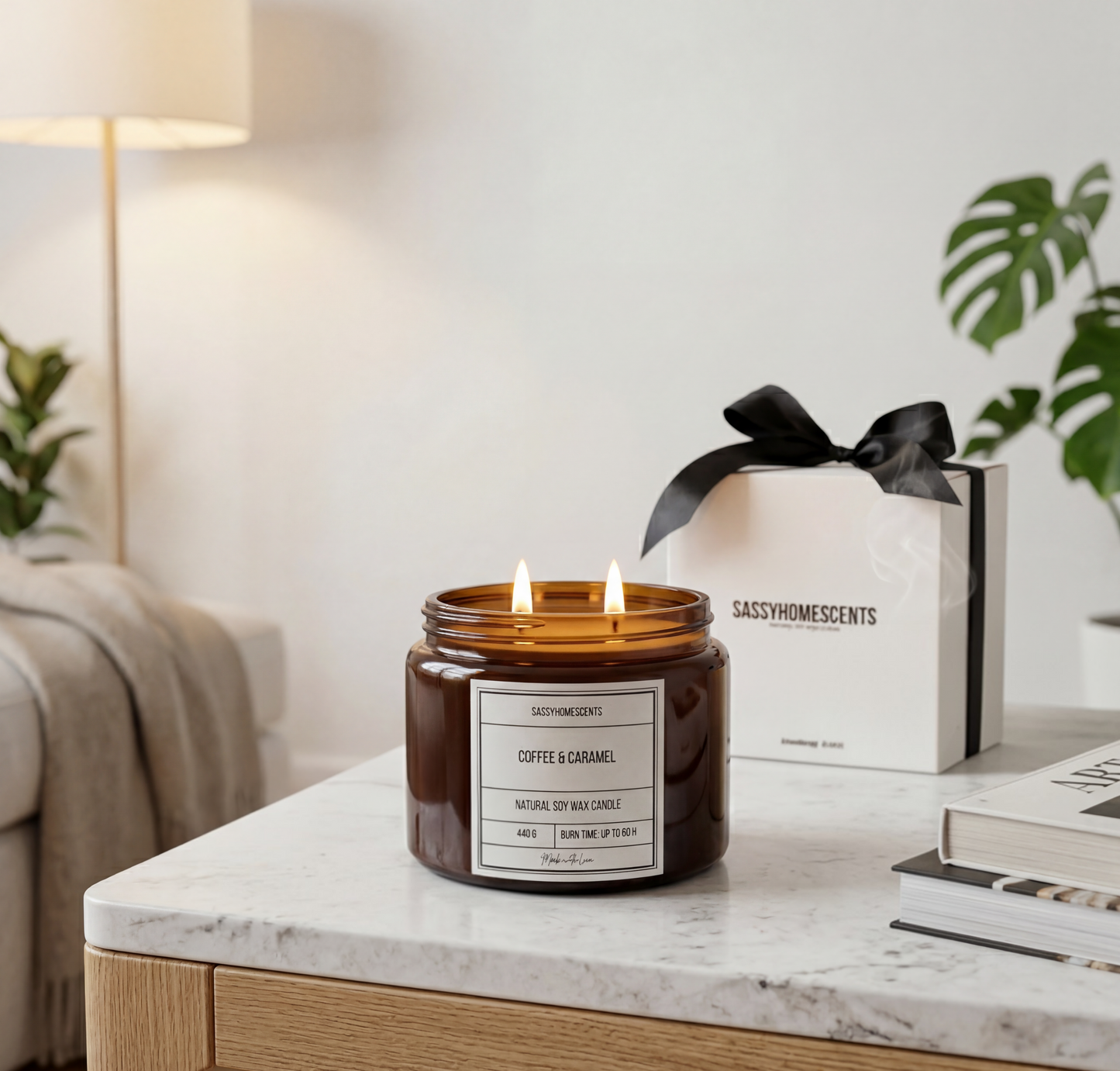 Coffee & Caramel Candle | Sweet Caramel Scent | Soy Wax | Handmade UK