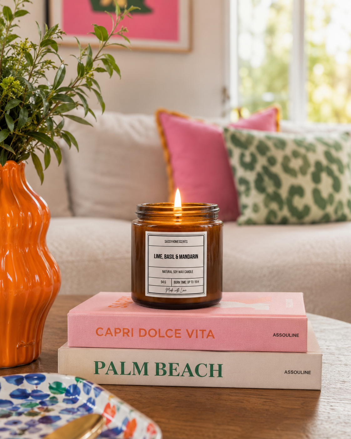 Lime, Basil & Mandarin Candle – Citrus Fresh Soy Wax | Handmade UK