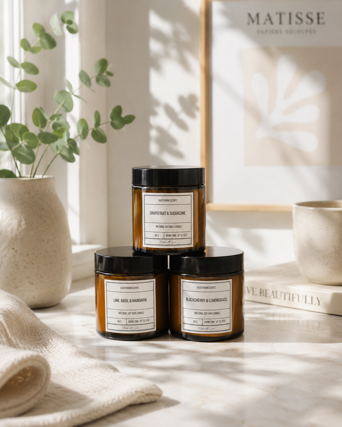 Signature Scent Trio – 3 Soy Candles Bundle | Sassy Home Scents