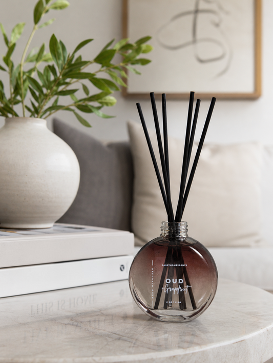 Oud & Grapefruit Reed Diffuser – Woody Fresh Fragrance