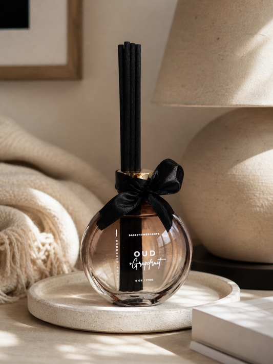 Oud & Grapefruit Reed Diffuser – Woody Fresh Fragrance
