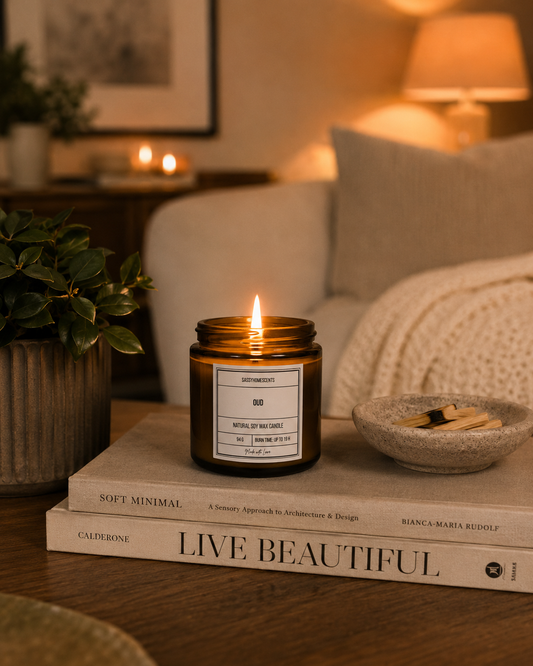 Luxury Oud Scented Candle | Rich Moroccan Fragrance | UK Soy Wax