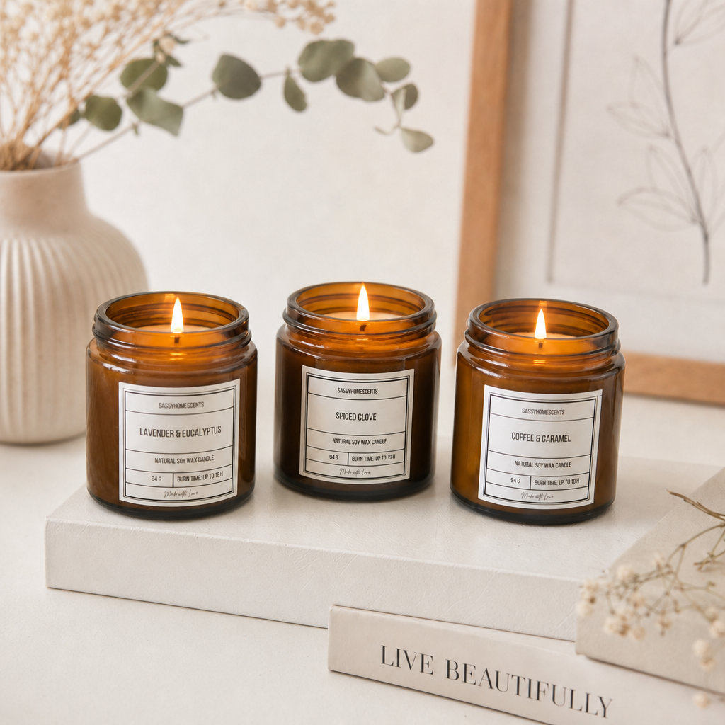 Signature Scent Trio – 3 Soy Candles Bundle | Sassy Home Scents