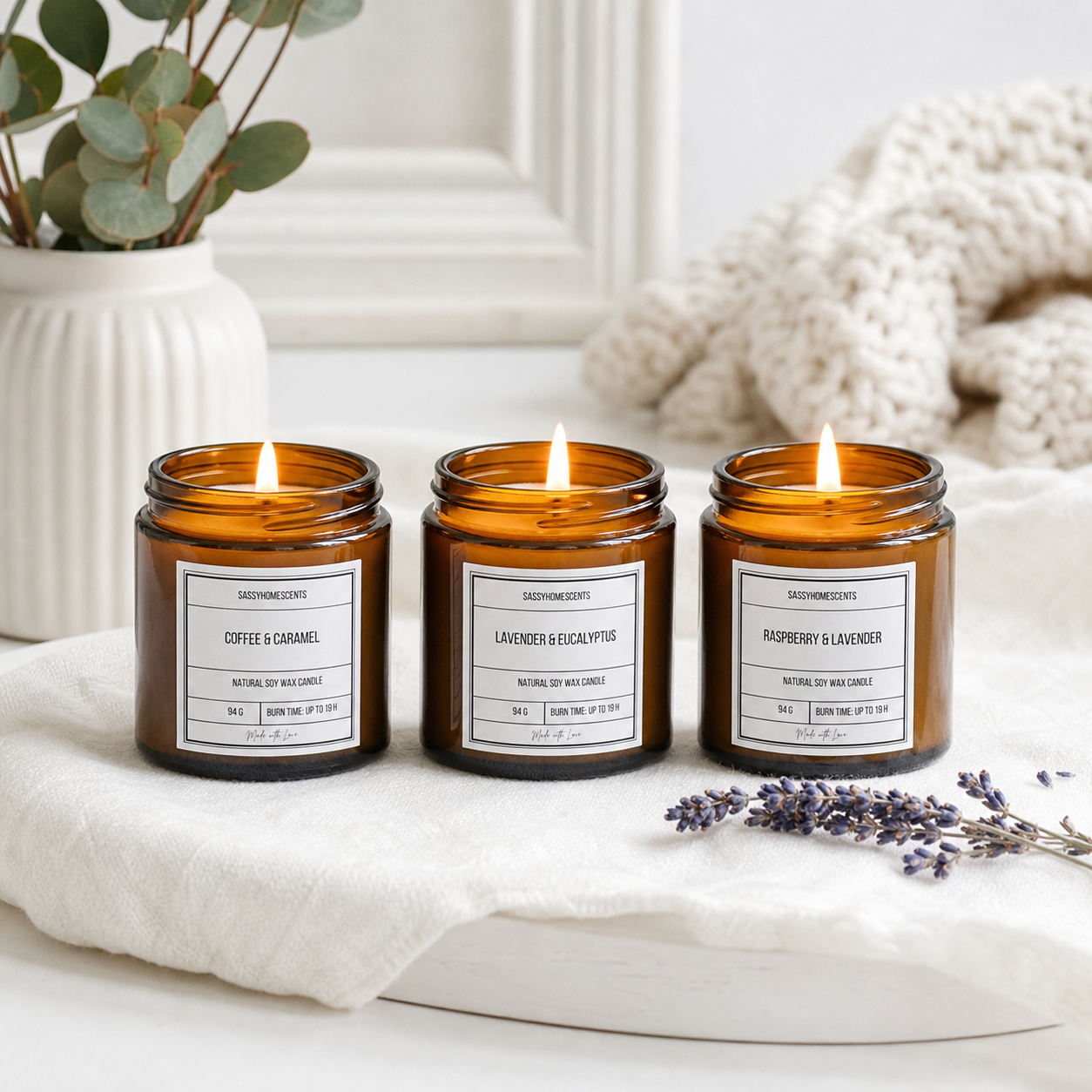 Signature Scent Trio – 3 Soy Candles Bundle | Sassy Home Scents