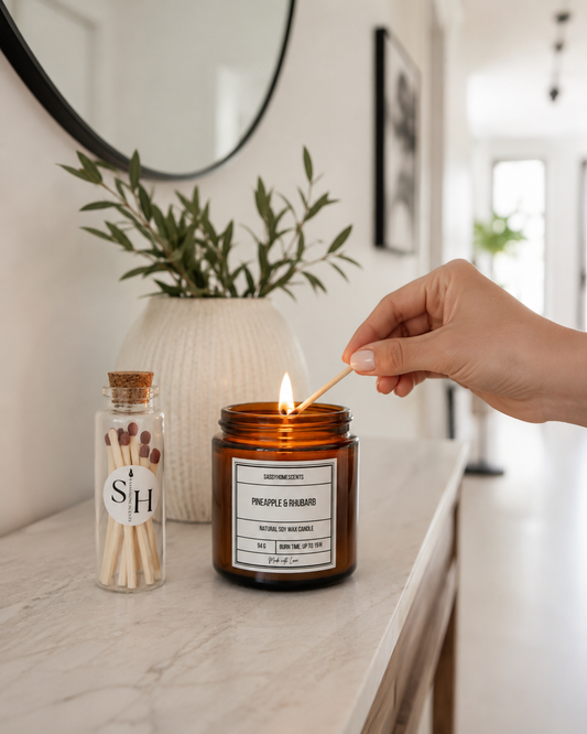 Pineapple & Rhubarb Candle – Tropical Soy Wax Scent | Handmade UK