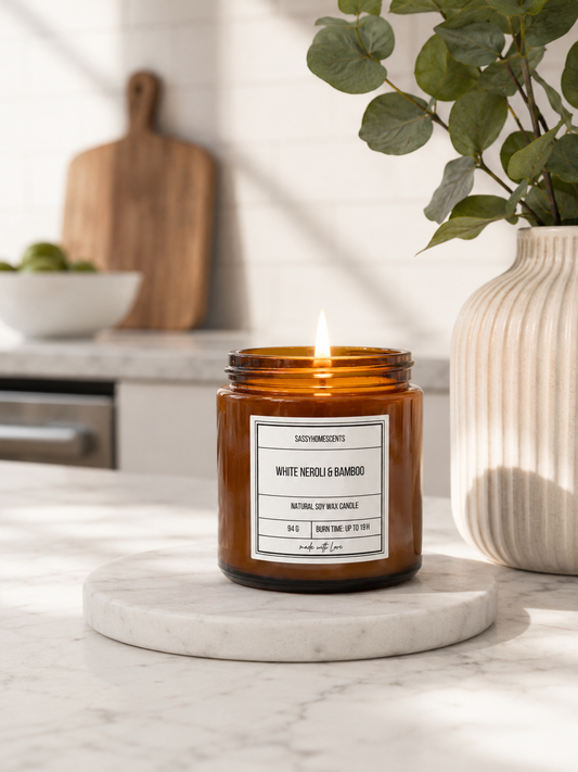 White Neroli & Bamboo Candle – Fresh | Soy Wax | Homemade UK
