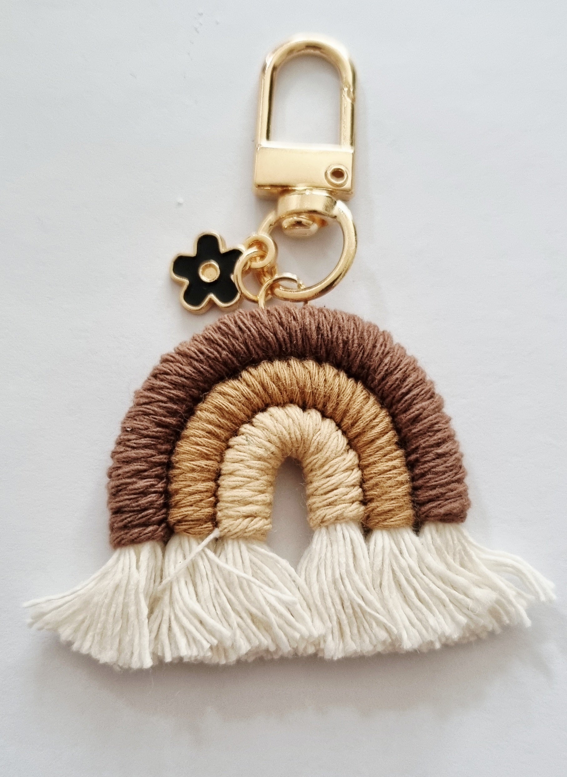Keychain with rainbow design and tassels for your bags or keys