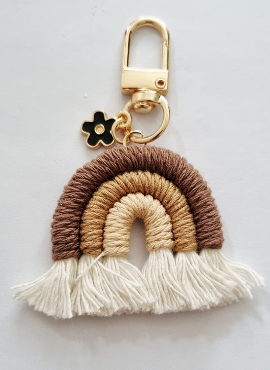 Keychain with rainbow design and tassels for your bags or keys